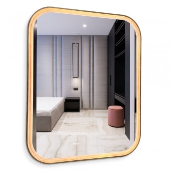 Зеркало в раме в ванную комнату Eclipse Дуб Reliability LED 500х700