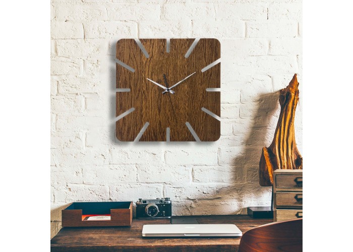  Деревянные настенные часы Moku Roppongi (38 x 38 см)  5 — купить в PORTES.UA