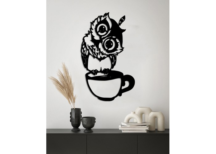  Деревянная дизайнерская картина "Coffe Owl"  (50 x 30 см)  3 — купить в PORTES.UA