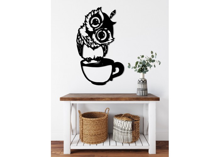 Дерев'яна дизайнерська картина "Coffe Owl" (50 x 30 см)  4 — замовити в PORTES.UA