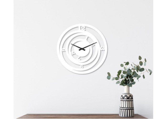  Білий дизайнерський настінний годинник Moku Ono (48 x 48 см)  3 — замовити в PORTES.UA