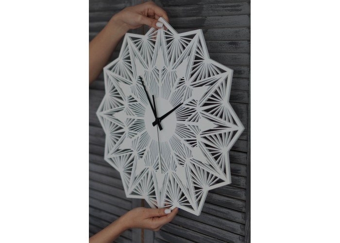  Білий настінний годинник Moku Yokohama (48 x 48 см)  4 — замовити в PORTES.UA
