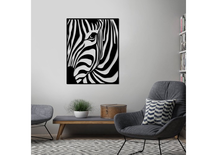  Деревянная картина "Mysterious Zebra"  (70 x 56 см)  1 — купить в PORTES.UA