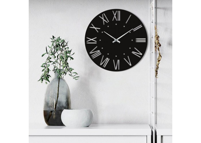  Черные настенные часы Moku Otaru (38 x 38 см)  1 — купить в PORTES.UA
