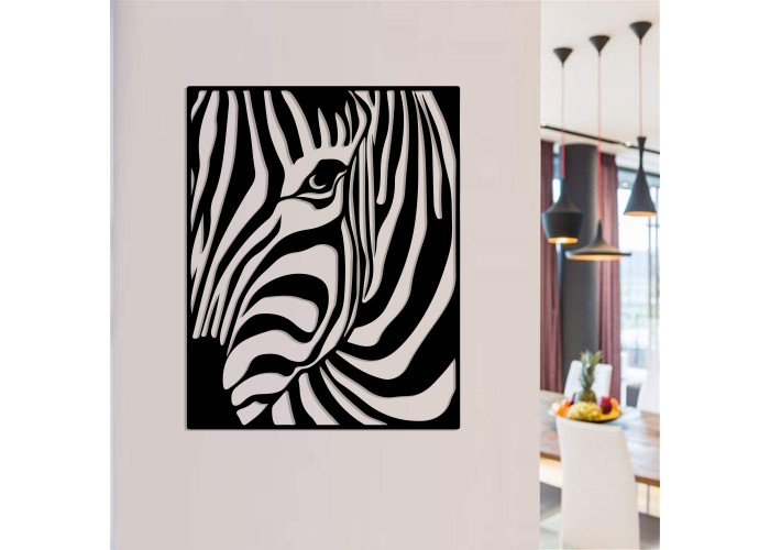  Деревянная картина "Mysterious Zebra"  (70 x 56 см)  3 — купить в PORTES.UA