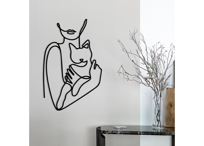  Дизайнерская деревянная картина "Cat Woman"  (50 x 32 см)  2 — купить в PORTES.UA