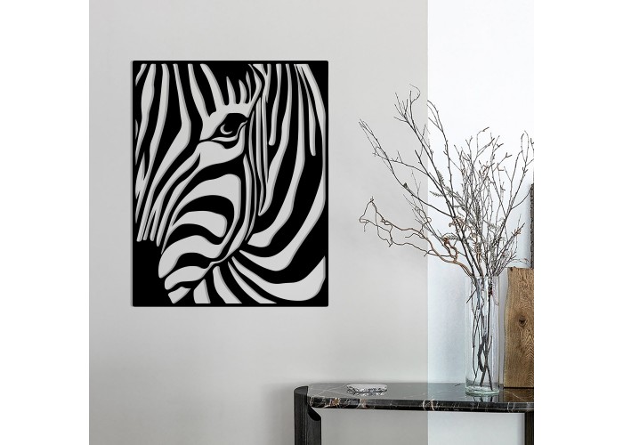  Деревянная картина "Mysterious Zebra"  (70 x 56 см)  2 — купить в PORTES.UA