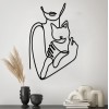 Дизайнерская деревянная картина "Cat Woman"  (50 x 32 см)