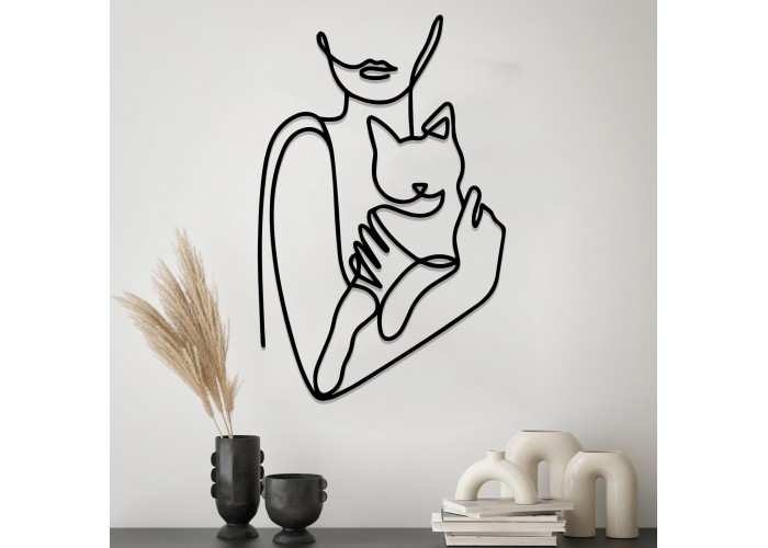  Дизайнерская деревянная картина "Cat Woman"  (50 x 32 см)  1 — купить в PORTES.UA