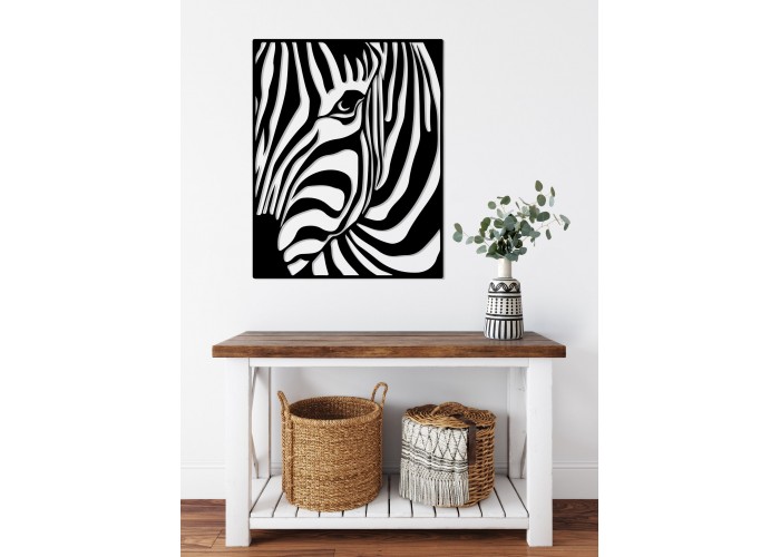  Деревянная картина "Mysterious Zebra"  (70 x 56 см)  4 — купить в PORTES.UA