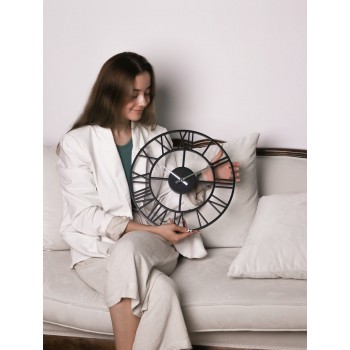 Черные настенные часы Moku Nagasaki (38 x 38 см)