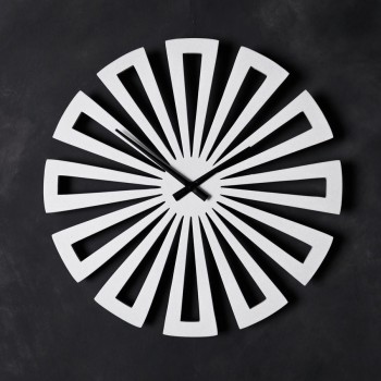 Білий настінний годинник Moku Shibuya (48 x 48 см)