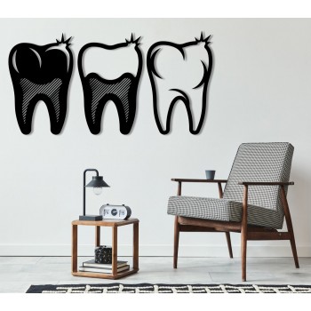 Деревянная картина "Teeth"  (50 x 32 см)