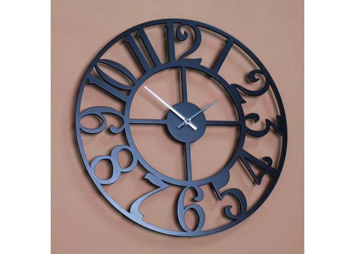  Черные настенные часы Moku Takagawa (48 x 48 см)  1 — купить в PORTES.UA