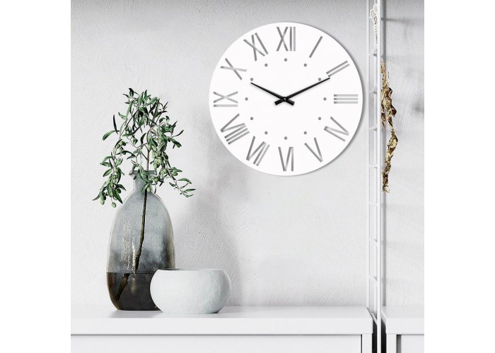  Білий настінний годинник Moku Otaru (38 x 38 см)  1 — замовити в PORTES.UA