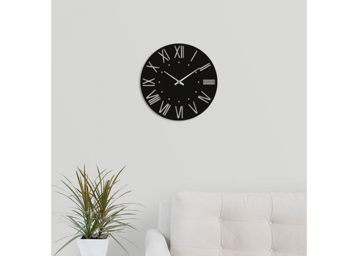  Чорний настінний годинник Moku Otaru (48 x 48 см)  4 — замовити в PORTES.UA