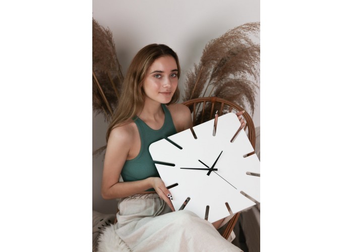  Белые настенные часы Moku Roppongi (38 x 38 см)  3 — купить в PORTES.UA