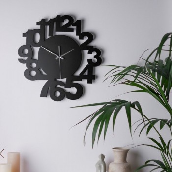 Черные настенные часы Moku Nakameguro (48 x 48 см)