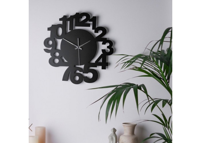  Чорний настінний годинник Moku Nakameguro (48 x 48 см)  1 — замовити в PORTES.UA