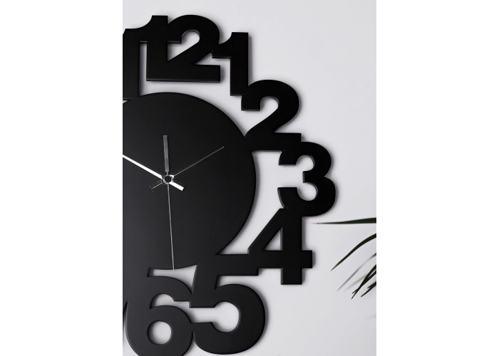  Чорний настінний годинник Moku Nakameguro (48 x 48 см)  2 — замовити в PORTES.UA