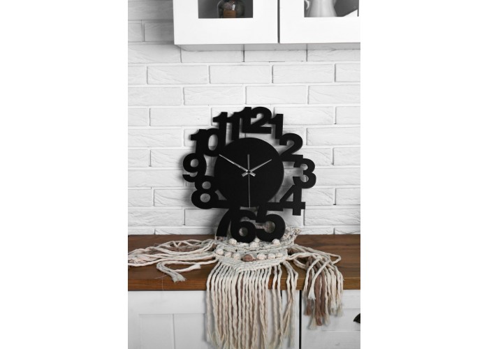  Чорний настінний годинник Moku Nakameguro (48 x 48 см)  3 — замовити в PORTES.UA