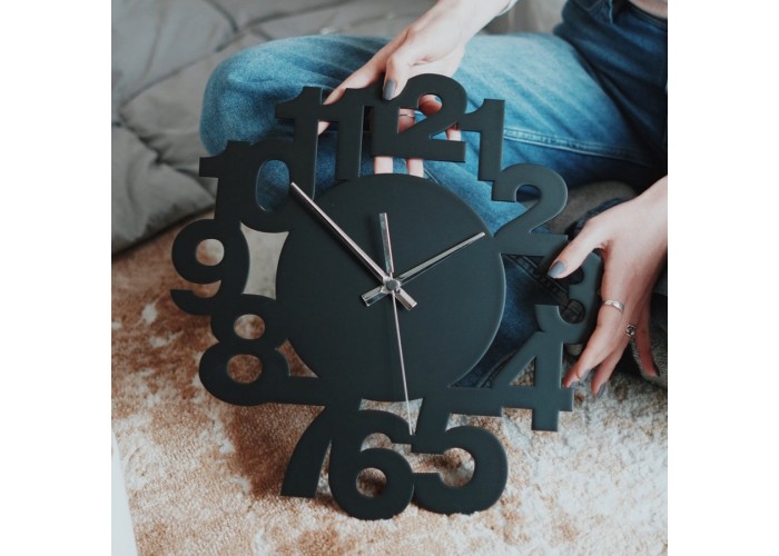  Чорний настінний годинник Moku Nakameguro (48 x 48 см)  5 — замовити в PORTES.UA
