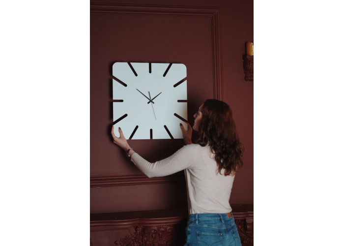  Білий настінний годинник Moku Roppongi (38 x 38 см)  6 — замовити в PORTES.UA
