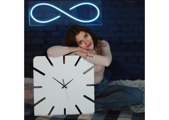  Белые настенные часы Moku Roppongi (38 x 38 см)  1 — купить в PORTES.UA