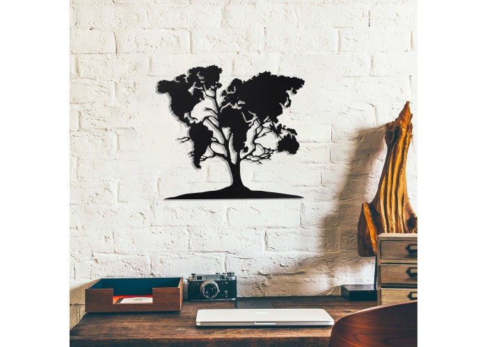  Дерев'яний малюнок Moku "World map tree" 48х47 см  5 — замовити в PORTES.UA