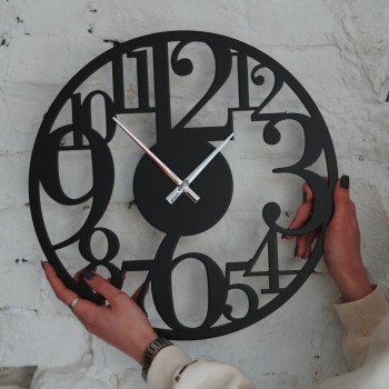 Чорний годинник Moku Yao (48 x 48 см)