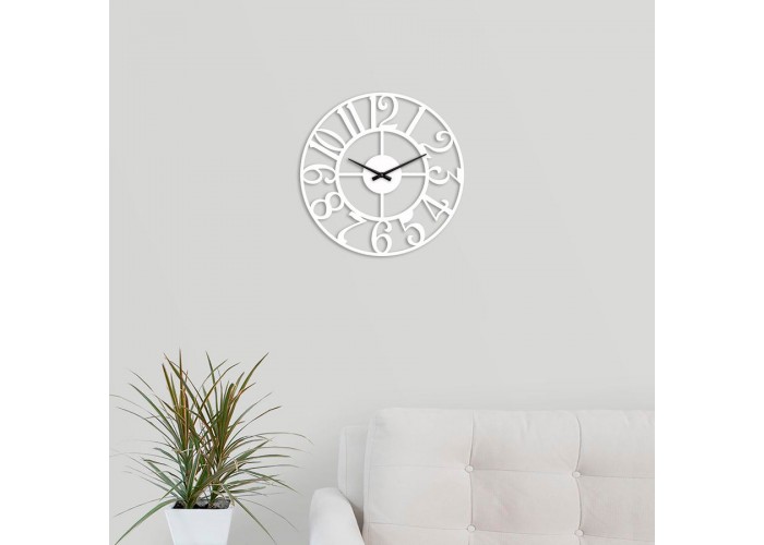  Білий настінний годинник Moku Takagawa (48 x 48 см)  2 — замовити в PORTES.UA