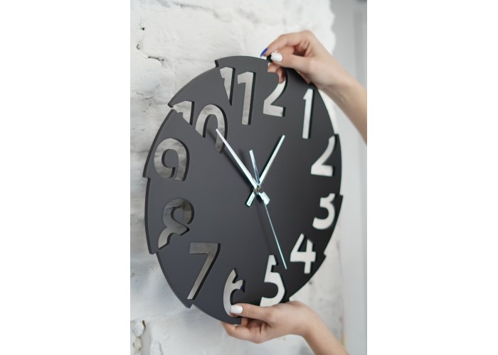  Чорний настінний годинник Moku Osaka (38 x 38 см)  2 — замовити в PORTES.UA