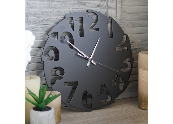 Черные настенные часы Moku Osaka (38 x 38 см)  5 — купить в PORTES.UA