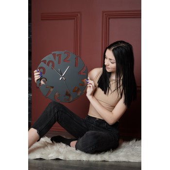 Черные настенные часы Moku Osaka (38 x 38 см)