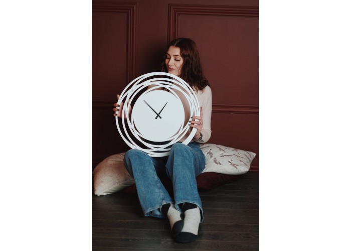  Белые настенные часы Moku Shirakawa (38 x 38 см)  4 — купить в PORTES.UA