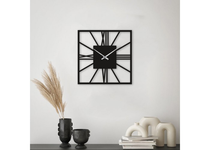  Чорний настінний годинник Moku Fukuoka (38 x 38 см)  1 — замовити в PORTES.UA