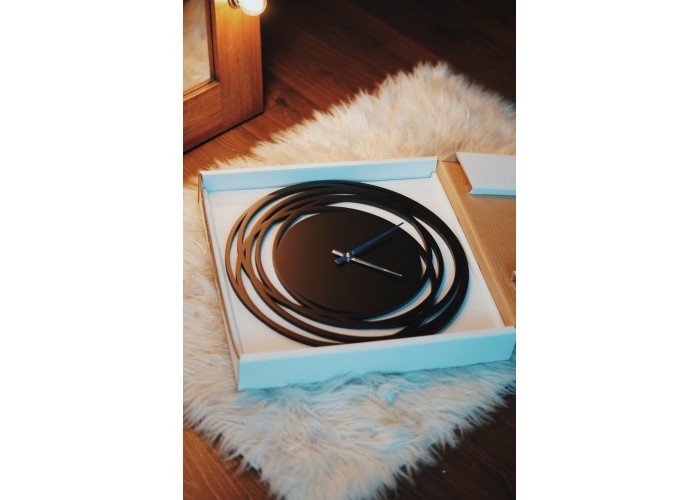  Чорний настінний годинник Moku Shirakawa (38 x 38 см)  7 — замовити в PORTES.UA