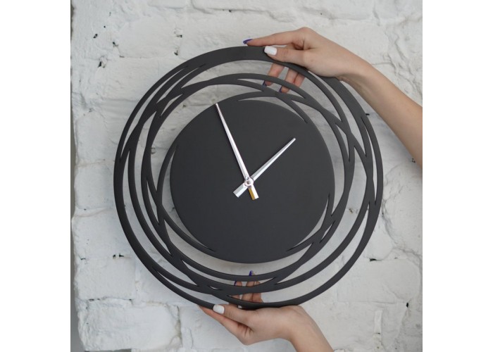  Чорний настінний годинник Moku Shirakawa (38 x 38 см)  1 — замовити в PORTES.UA