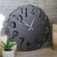 Чорний настінний годинник Moku Osaka (48 x 48 см)
