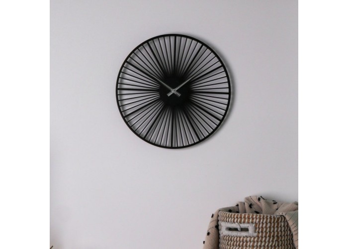  Чорний настінний годинник Moku Circum (48 x 48 см)  1 — замовити в PORTES.UA