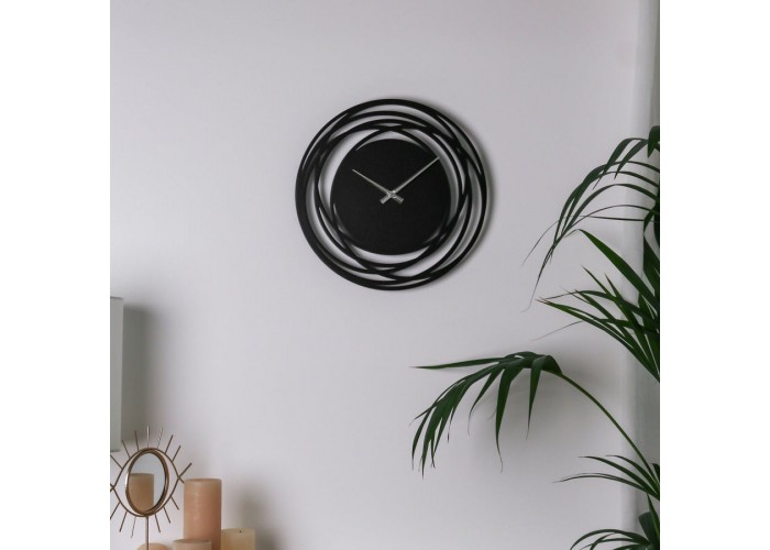  Чорний настінний годинник Moku Shirakawa (38 x 38 см)  2 — замовити в PORTES.UA