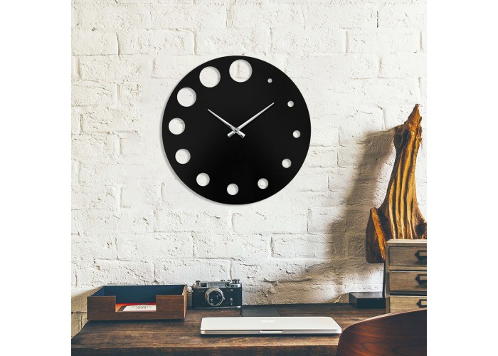  Черные настенные часы Moku Point (38 x 38 см)  3 — купить в PORTES.UA