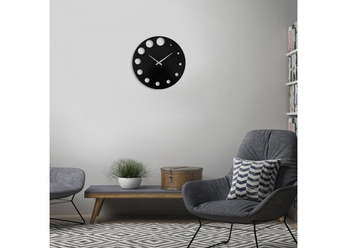  Черные настенные часы Moku Point (38 x 38 см)  4 — купить в PORTES.UA