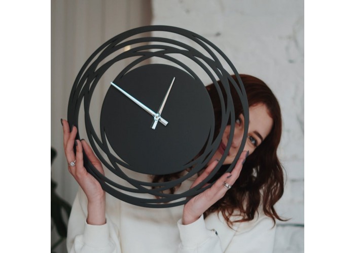  Чорний настінний годинник Moku Shirakawa (38 x 38 см)  3 — замовити в PORTES.UA