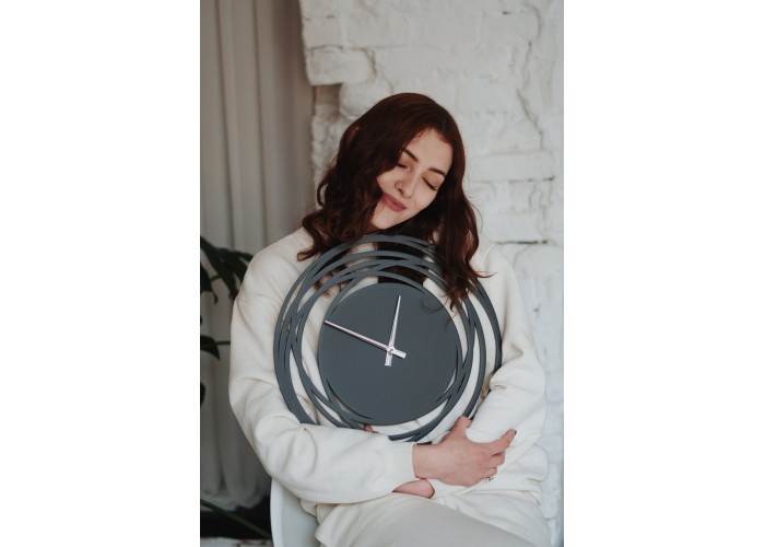  Чорний настінний годинник Moku Shirakawa (38 x 38 см)  5 — замовити в PORTES.UA