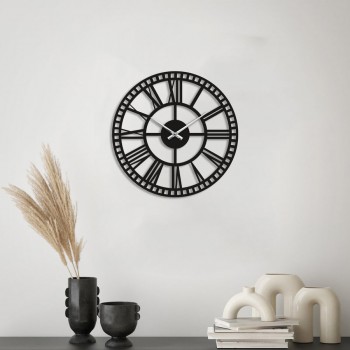 Чорний настінний годинник Moku Takassaki (38 x 38 см)