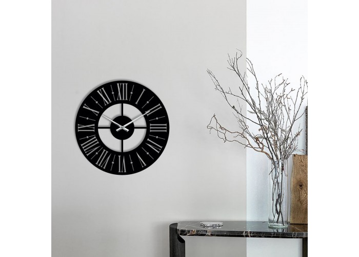  Чорний настінний годинник Moku Hitachi (38 x 38 см)  1 — замовити в PORTES.UA