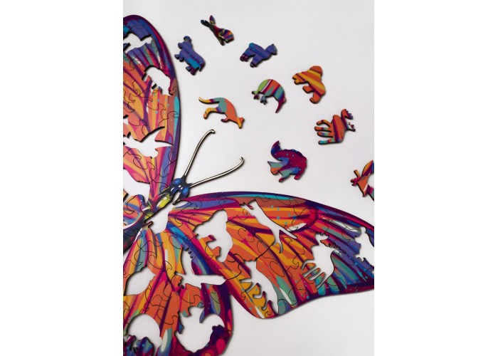  Деревянный пазл Moku Modern Butterfly S (24 x 15,5 см, 47 деталей)  3 — купить в PORTES.UA