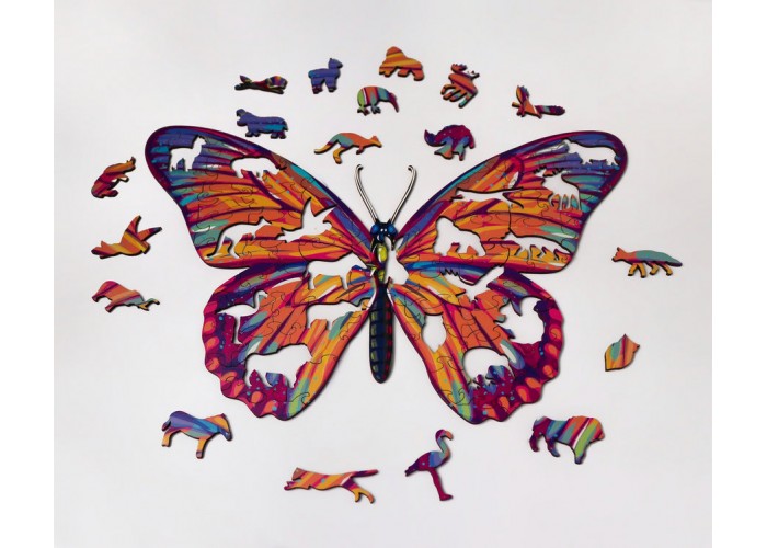 Деревянный пазл Moku Modern Butterfly S (24 x 15,5 см, 47 деталей)  2 — купить в PORTES.UA