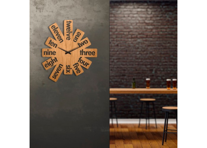  Деревянные настенные часы Moku Taito (38 x 38 см)  4 — купить в PORTES.UA